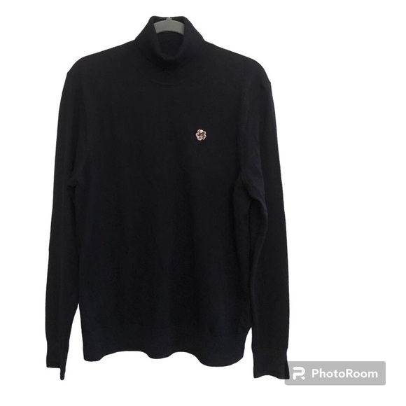 TED BAKER BECKTON LS Core Roll Neck 100% Wool Contracts Trim Sweater Size 4/L - Picture 1 of 16
